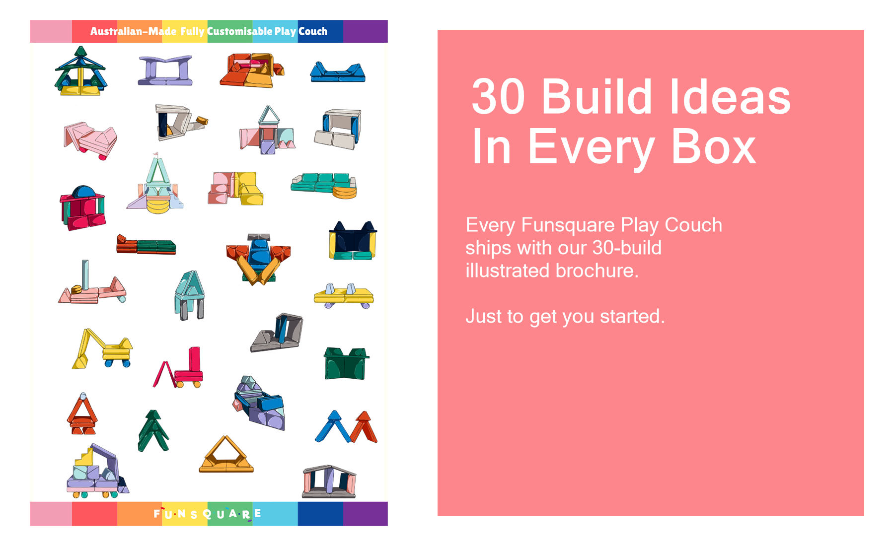 Funsquare Play Couch builds brochure: 30 build ideas included with every purchase